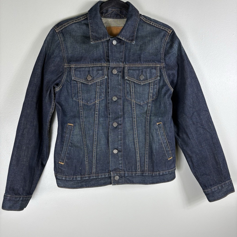 Gap Women's XS Y2K Oversized Dark Wash Denim Button Front Trucker Jacket VTG
